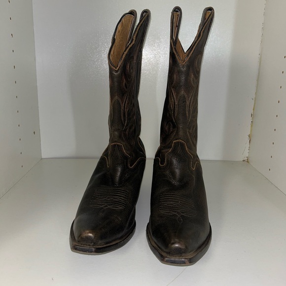J. B. Dillon Brown Leather Cowboy Boots - Women’s Size 12 - Picture 4 of 6